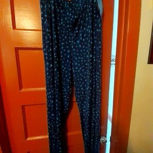 IMAN Gorgeous Rich Blue Print Pants 3XL TALL!